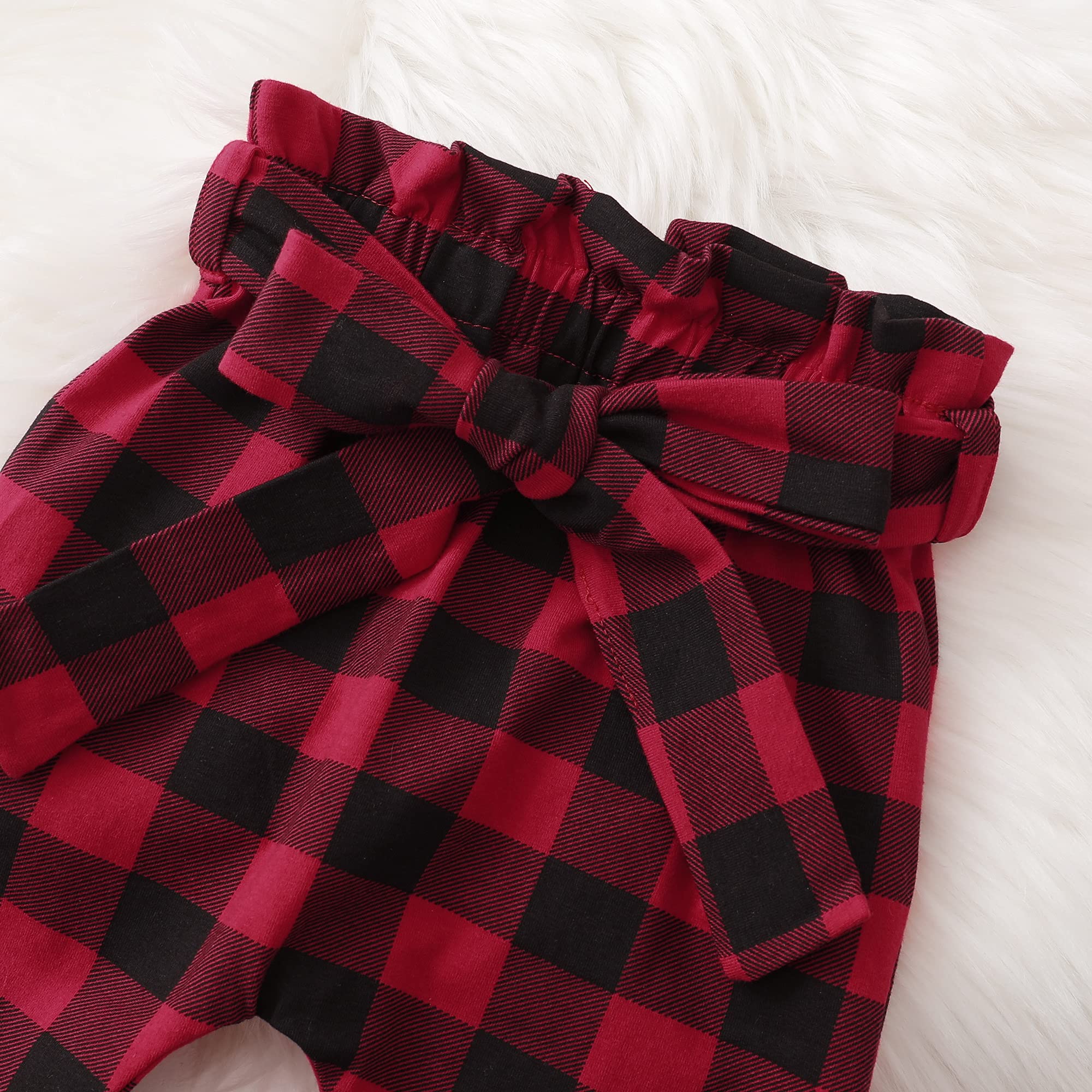 Kucnuzki Conjunto de ropa de bebé para niña, conjunto de camisa con volantes y pantalones florales, ropa de otoño e invierno para niña