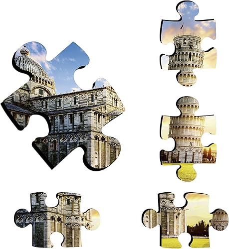Miniatura 7 de Newtion Rompecabezas de 1500 piezas para niños y adultos, torre inclinada de Pisa, grande, 32 pulgadas de largo x 24 pulgadas de ancho, rompecabezas
