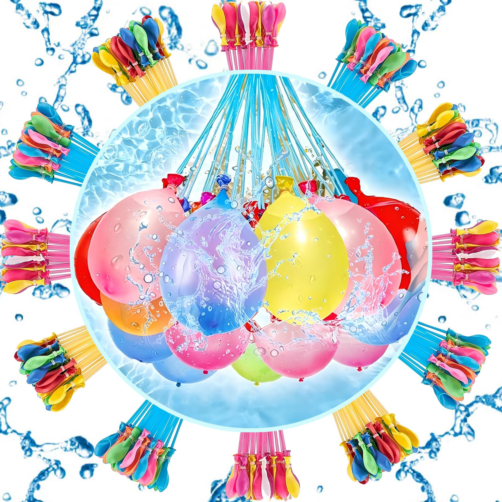 555 PCS Water Balloons for Kids Easy Fill, Rapid-Filling Self-Sealing Water Bombs Summer Fun Water Toys for Outdoor Garden Pool Parties Water Bomb Fight