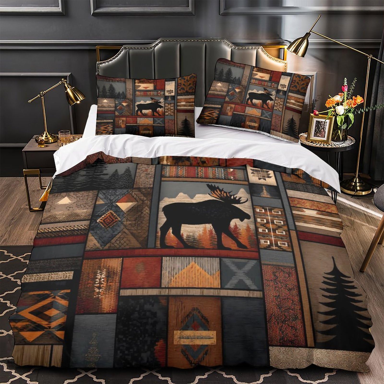 Housse de couette forêt Dark Fantasy 3D Super King parure microfibre
