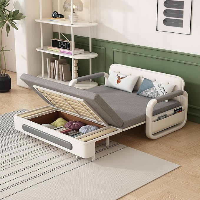 Luck Live Foldable Sofa Bed with 2 Pillows, Couches and