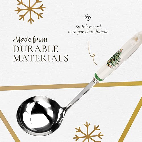 Miniatura 4 de Spode Cucharón para árbol de Navidad  Cucharón de porcelana para servir  Utensilios de servir de Navidad para entretenimiento  Cucharas de servir