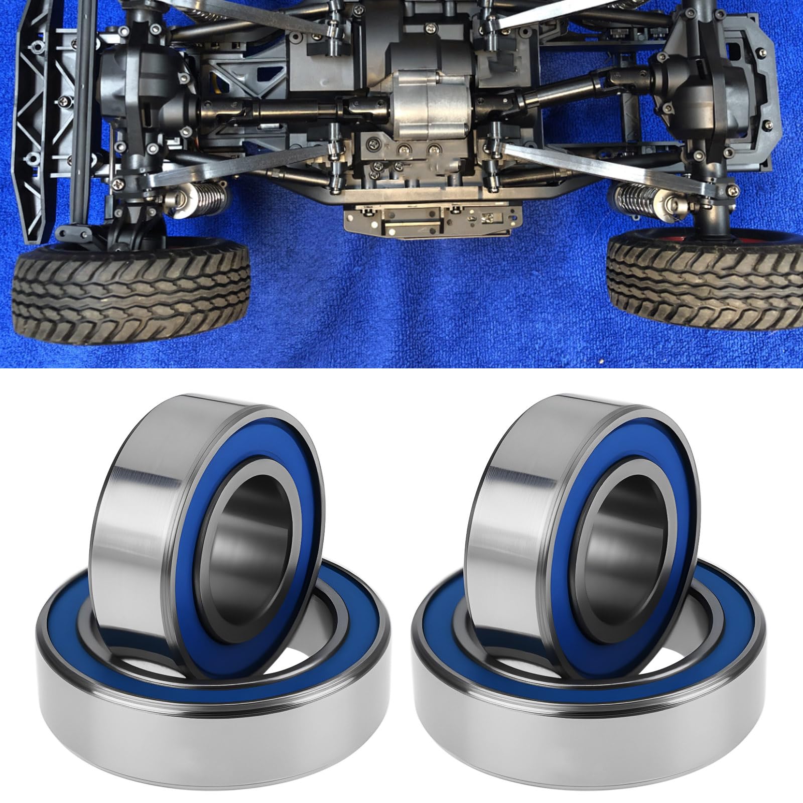 LT Easiyl 22pcs RC Rubber Sealed Bearing Kit Compatible with CC-02 Defender 90 G 500 Unimog 406 - Image 2