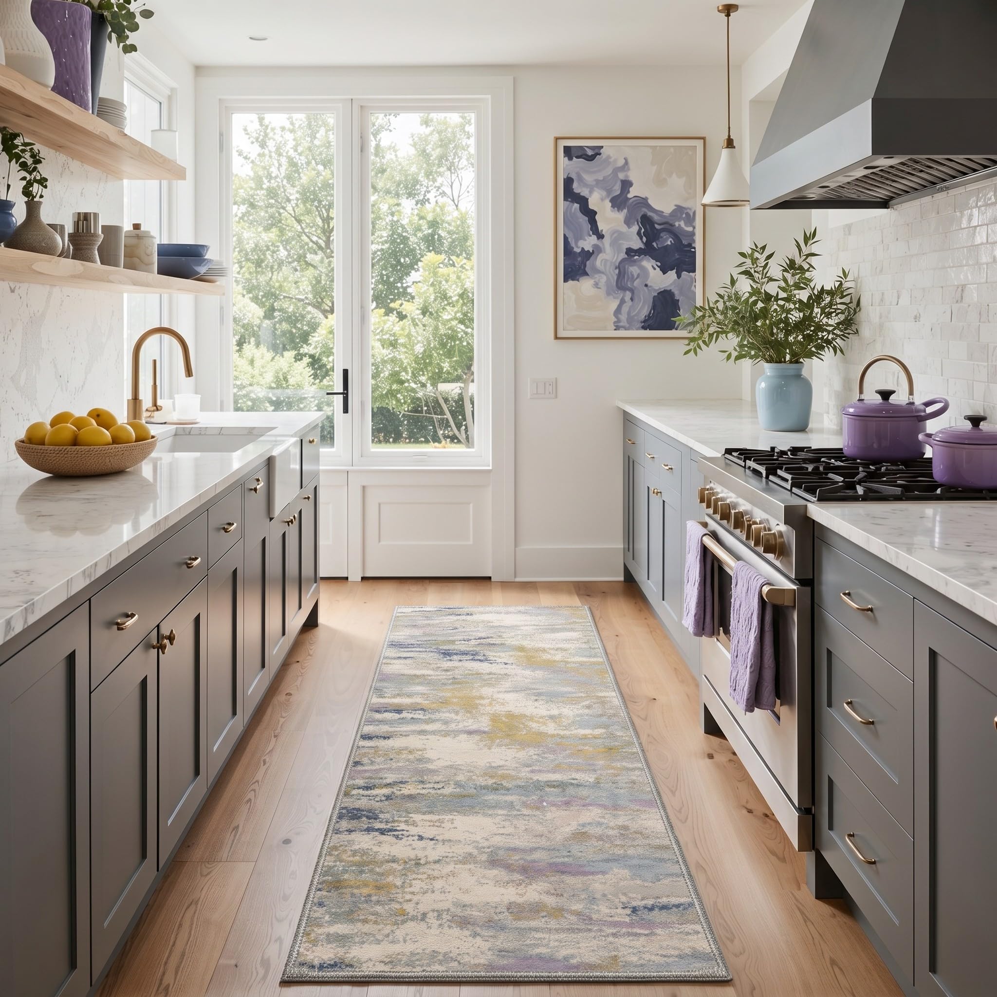 BEIMO 2X5 Washable Runner Rug for Kitchen, Modern Abstract Soft Non Slip