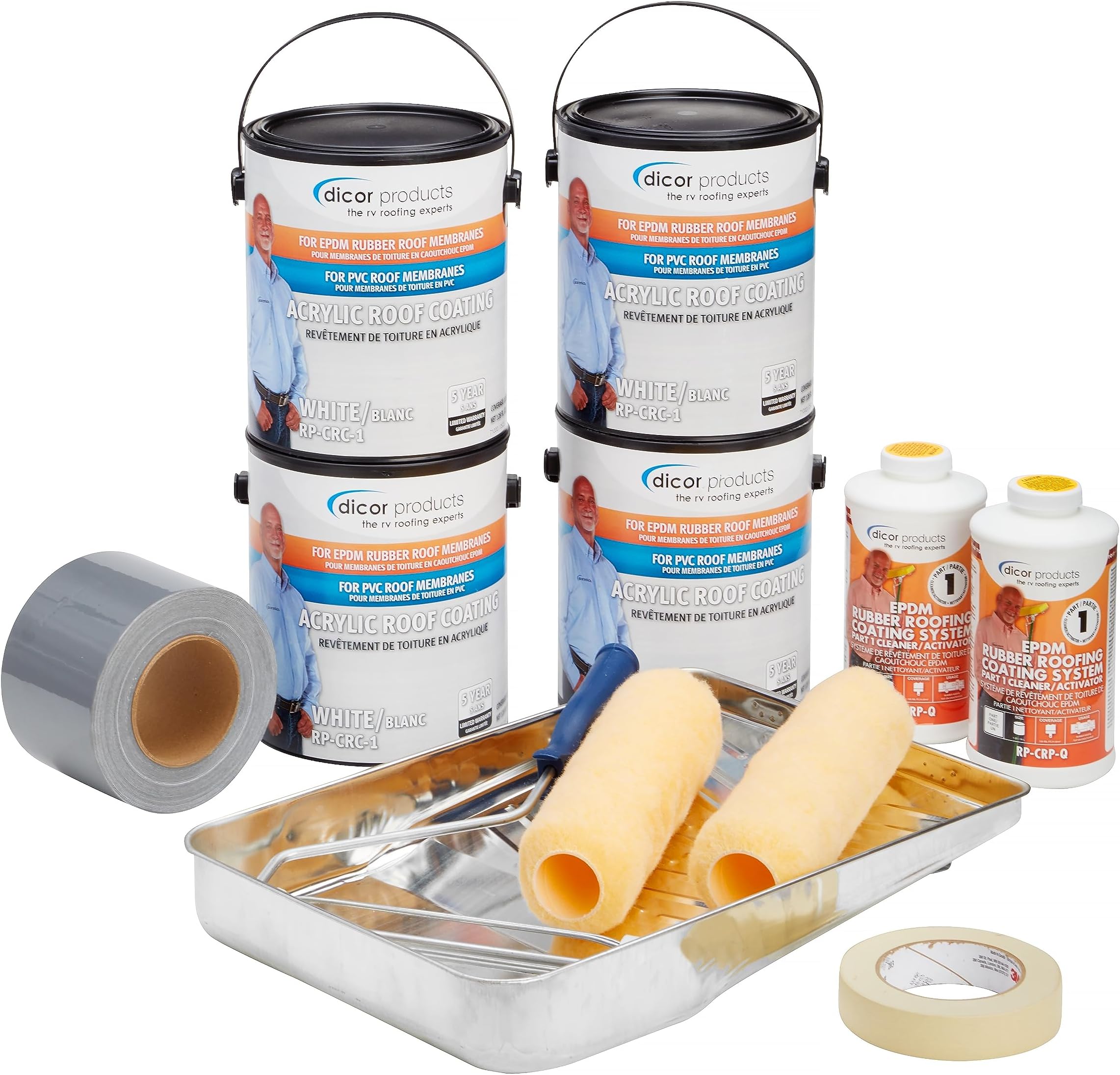 Dicor RP-RRK-30 RV Roof Renew Kit - EPDM Rubber Roof Coating System