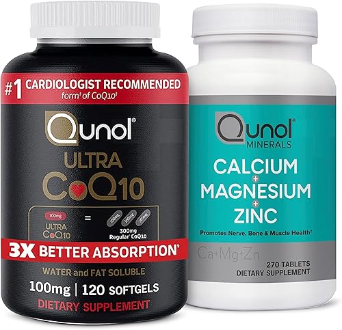 Qunol CoQ10 - Cápsulas blandas de 100 mg, 3 veces mejor absorción, antioxidante para la salud del corazón y producción de energía, suministro de 4