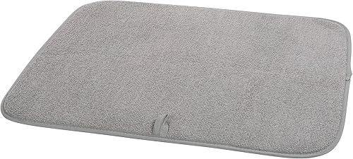 OGGI Tapete de microfibra absorbente y reversible para secado de platos, para cocina, almohadilla para secar platos, 18 x 24 pulgadas, XL, gris