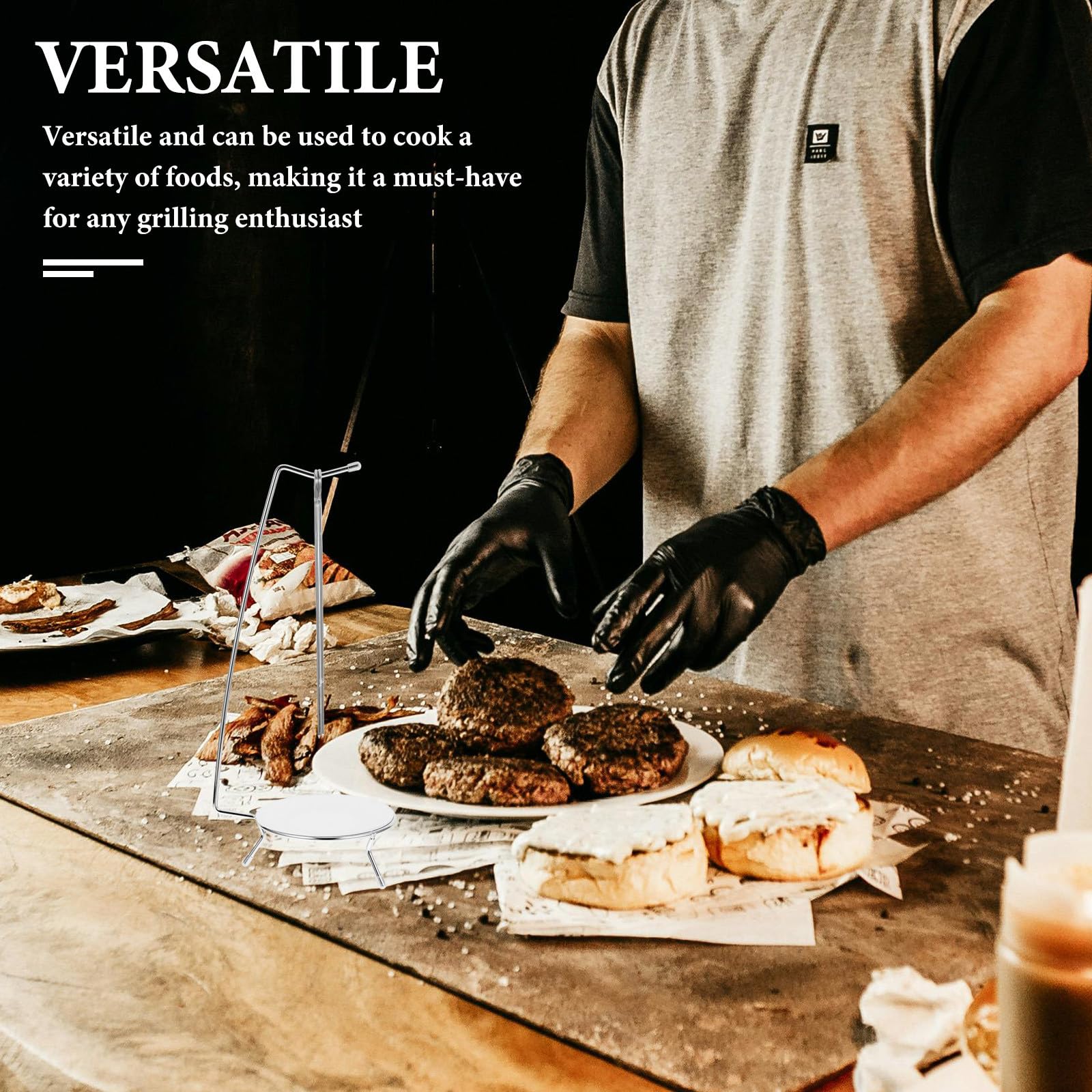 Set di spiedini per barbecue in acciaio inox, con vassoio antigoccia, per cucinare all'aperto e grigliare carne, perfetti per gli amanti del barbecue e per l'intrattenimento