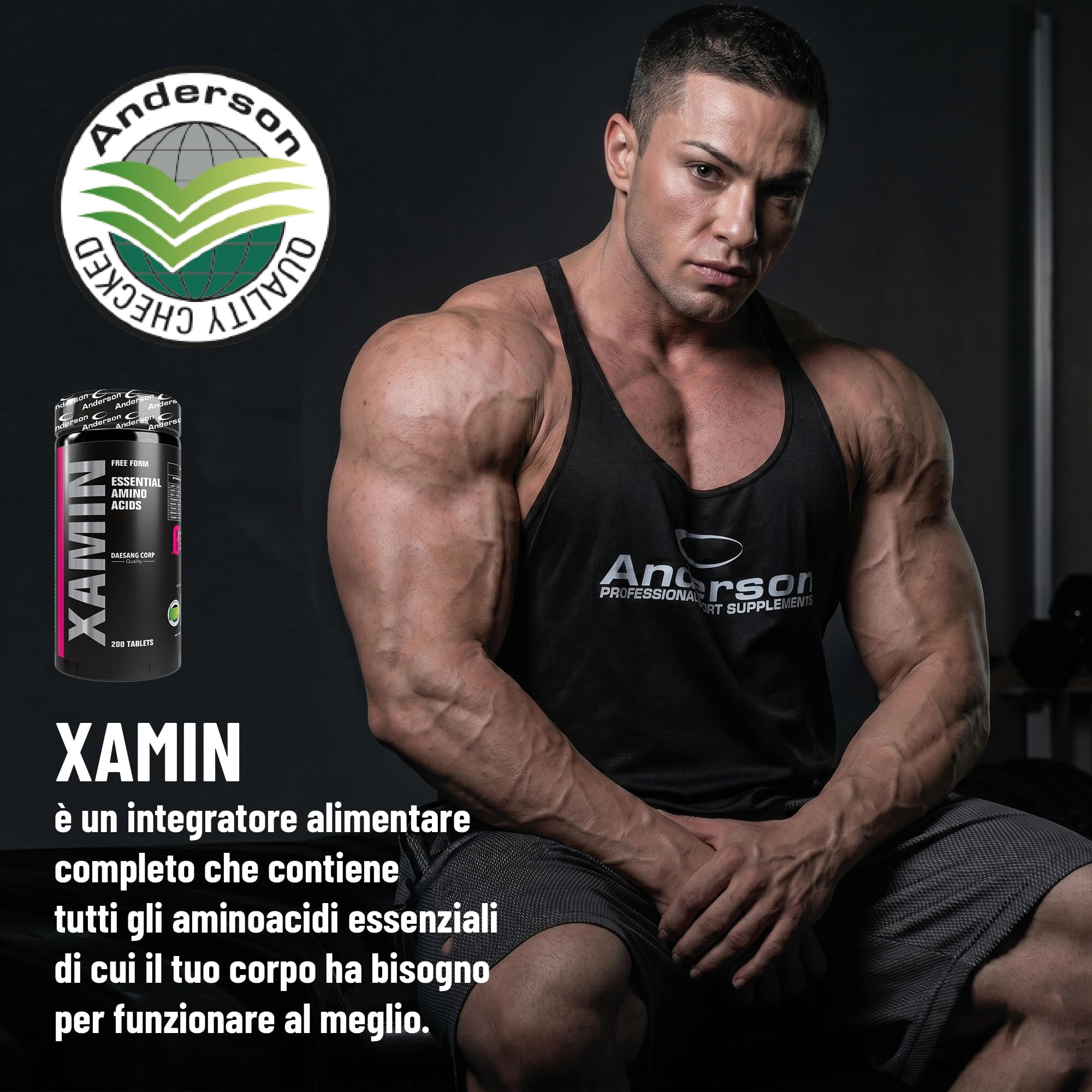 Anderson Research Xamin Integratore, Aminoacidi Essenziali, 200 Compresse