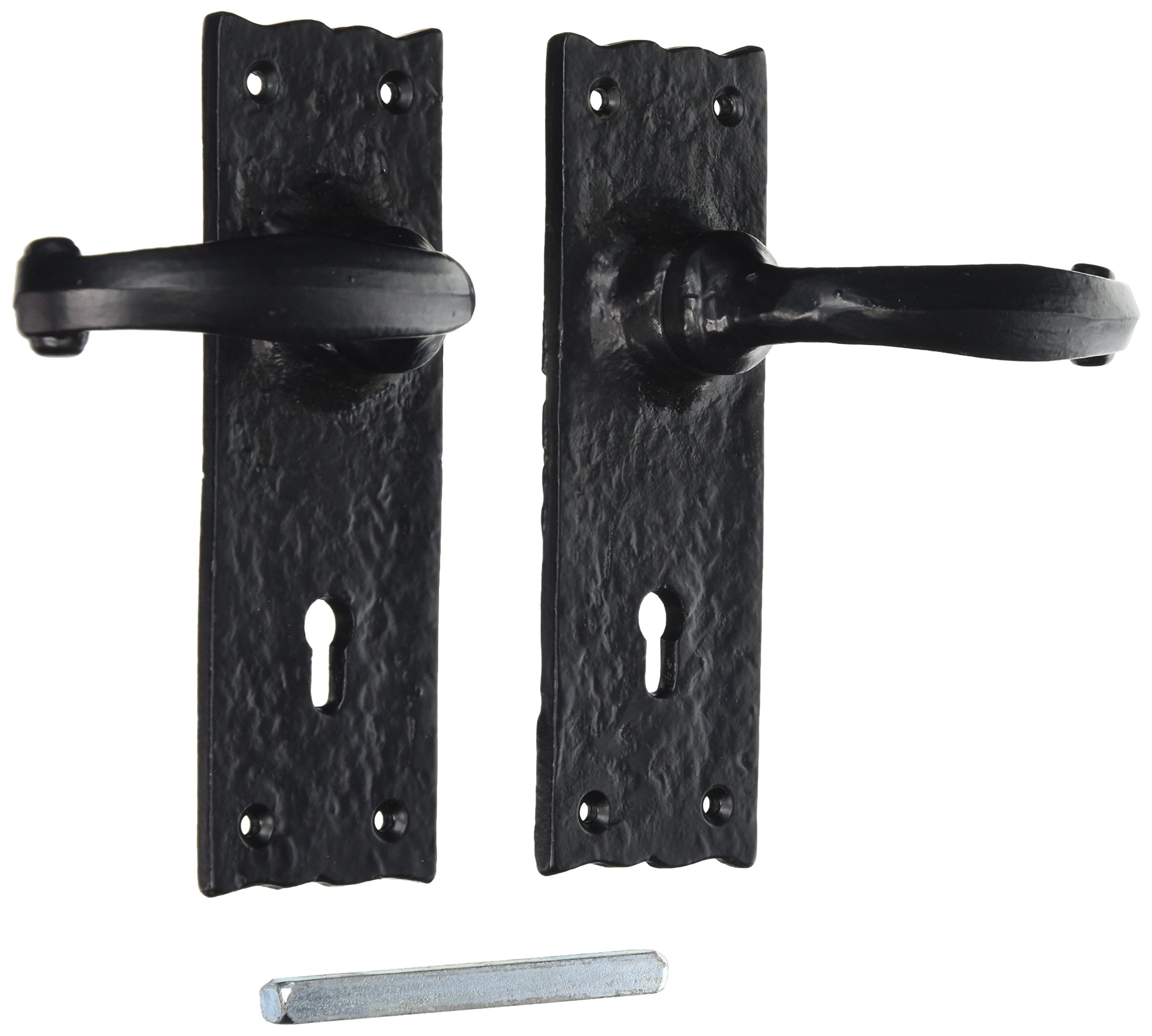 Merriway BH05869 Wessex Suite Lever Lock Set, 128mm (5 inch) - Antique Black, White