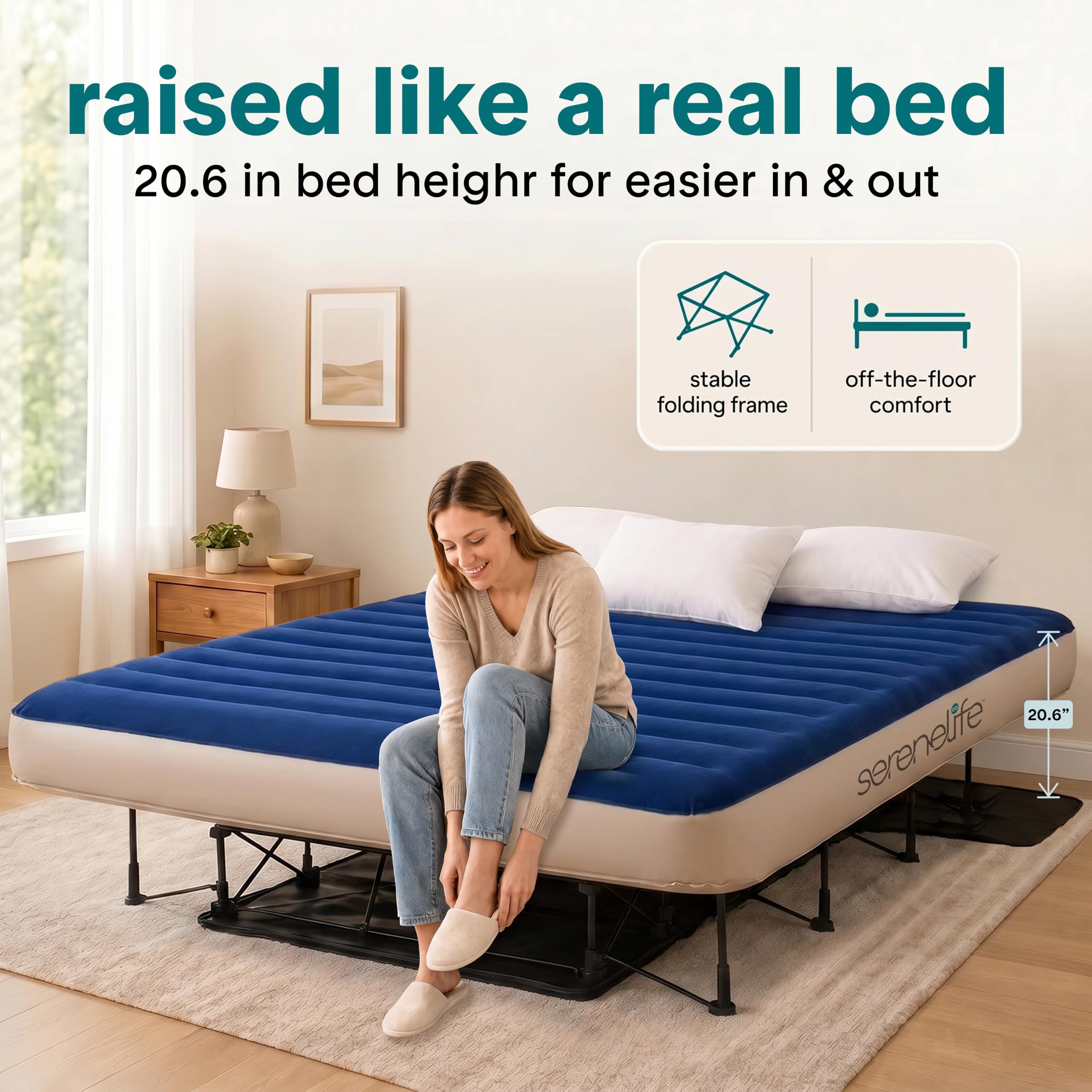 EZ-Bed Inflatable Air Mattress with Frame - Luxury Self Inflating