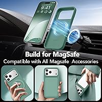 Vista 846 de GONEZ Funda de silicona para iPhone 15 Pro Max, compatible con Magsafe, protector de cámara + protector de pantalla, forro de microfibra suave Negro