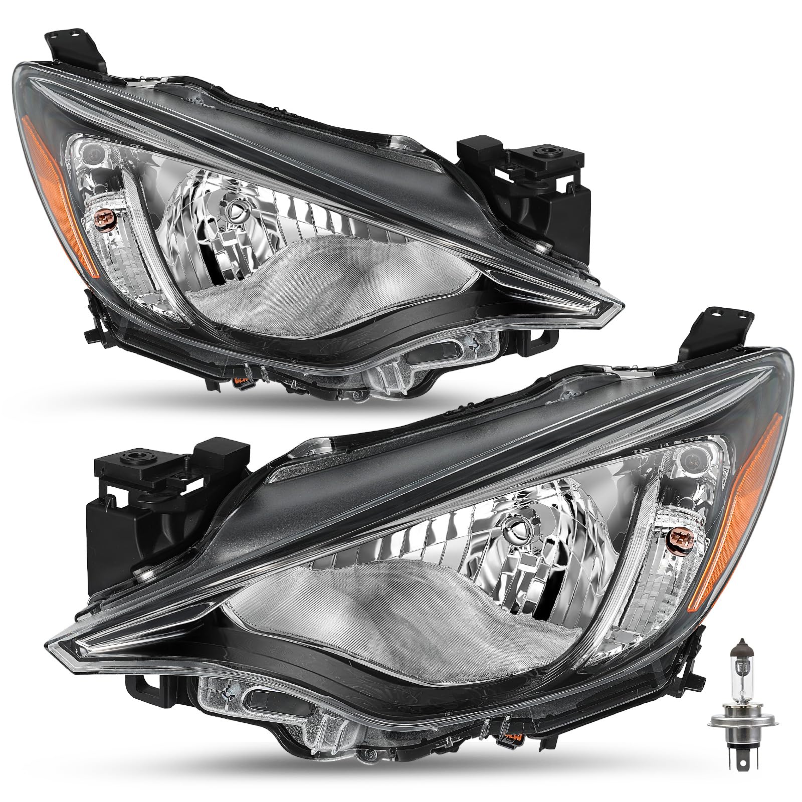 JSBOYAT Halogen Headlight Replacement for 2016 Scion iA, 2017-2018 Toyota Yaris iA, 2019-2020 Yaris L/LE, OE Style Headlamp Assembly Replacement