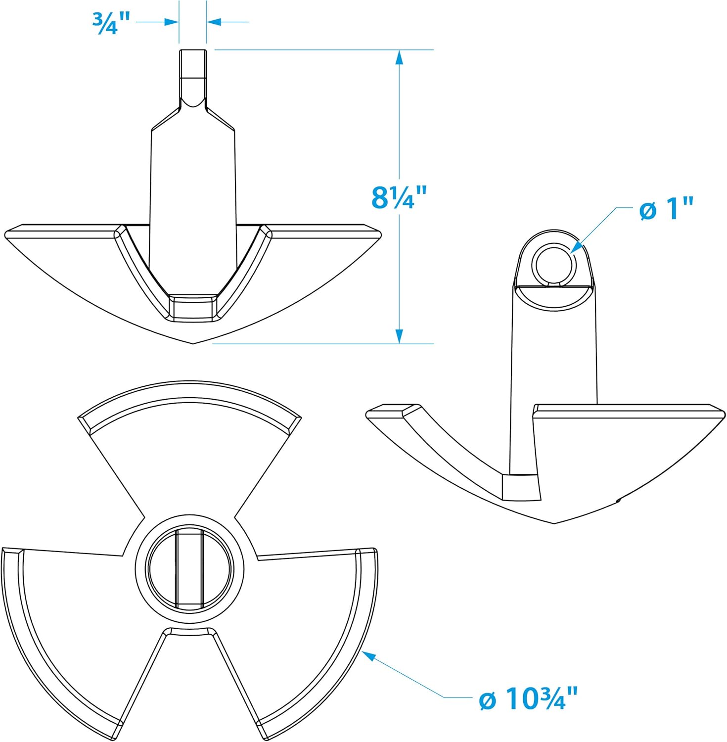 SEACHOICE River Anchor 20 Lb. 41520 Black : Boating Anchors : Sports & Outdoors