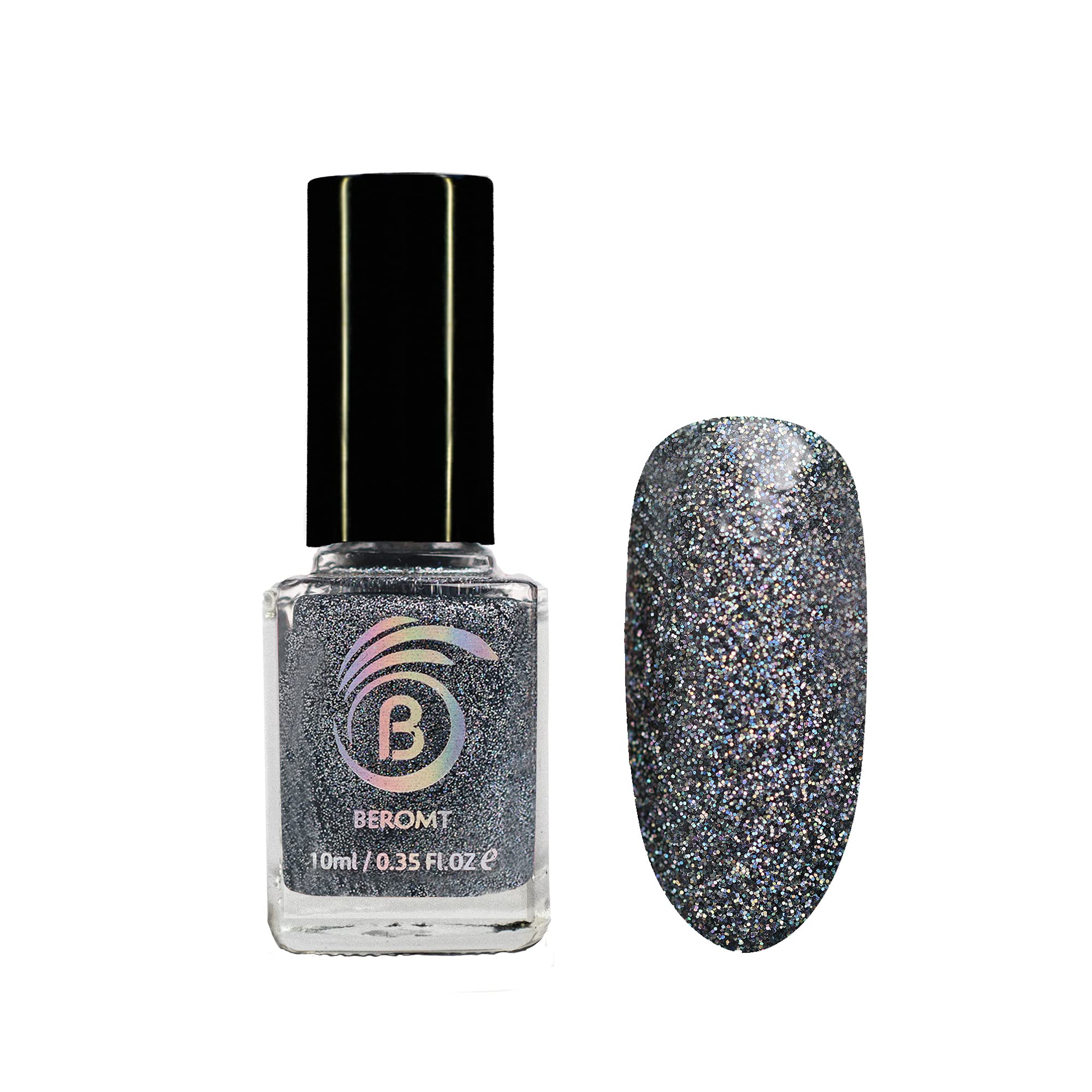 Beromt Disco Dance Holographic Nail Polish, Glitter Nail Paint, Nail Art, Colors, Gel Effect Nail Polish, Best Nail Polish, High-Shine Long Lasting Non-Toxic Professional Nail Polish, 10ml-529-image-26