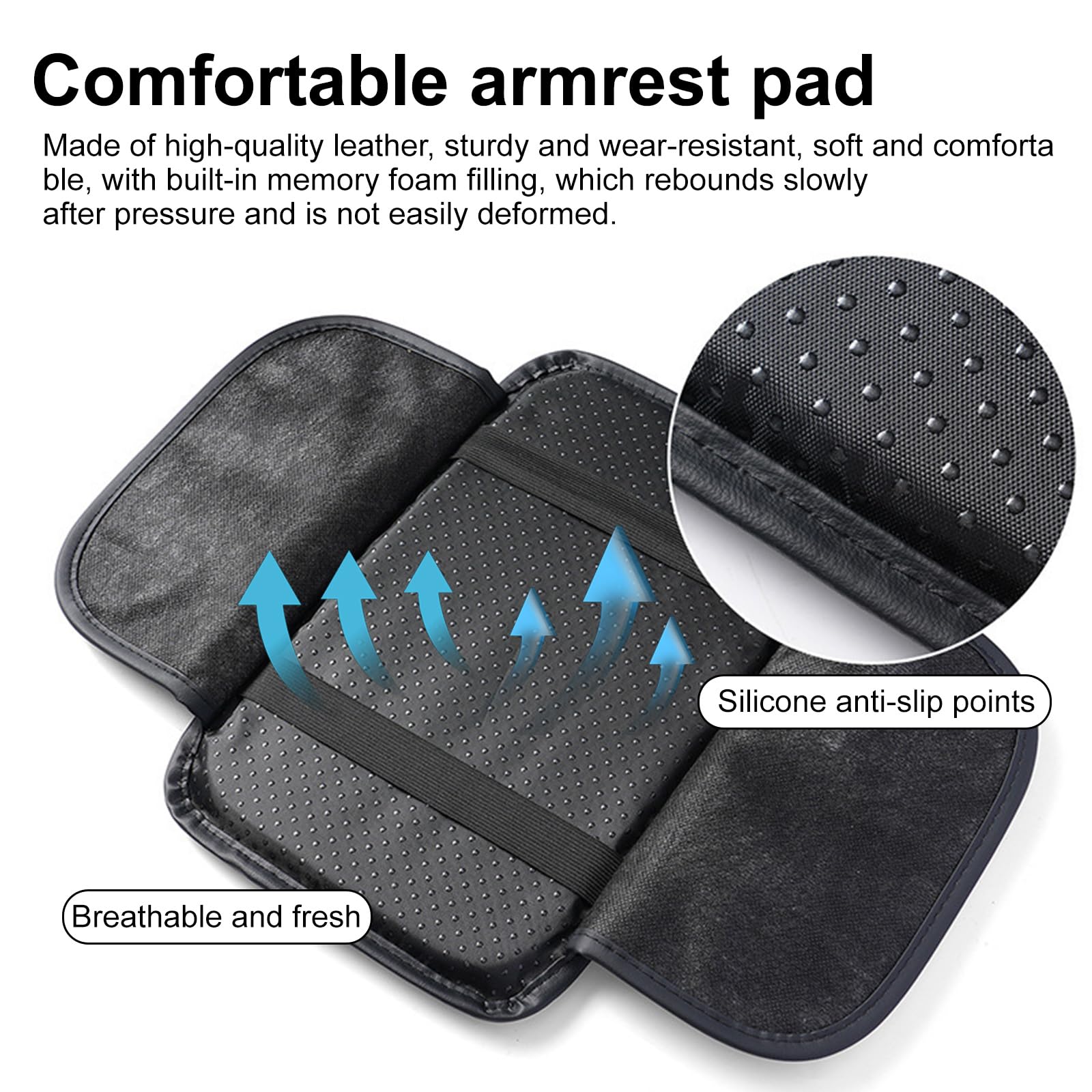 Cuscino Per Bracciolo Auto In Pelle | Con Tasche Portaoggetti | Universale Per Auto, SUV E Camion - Foto 12