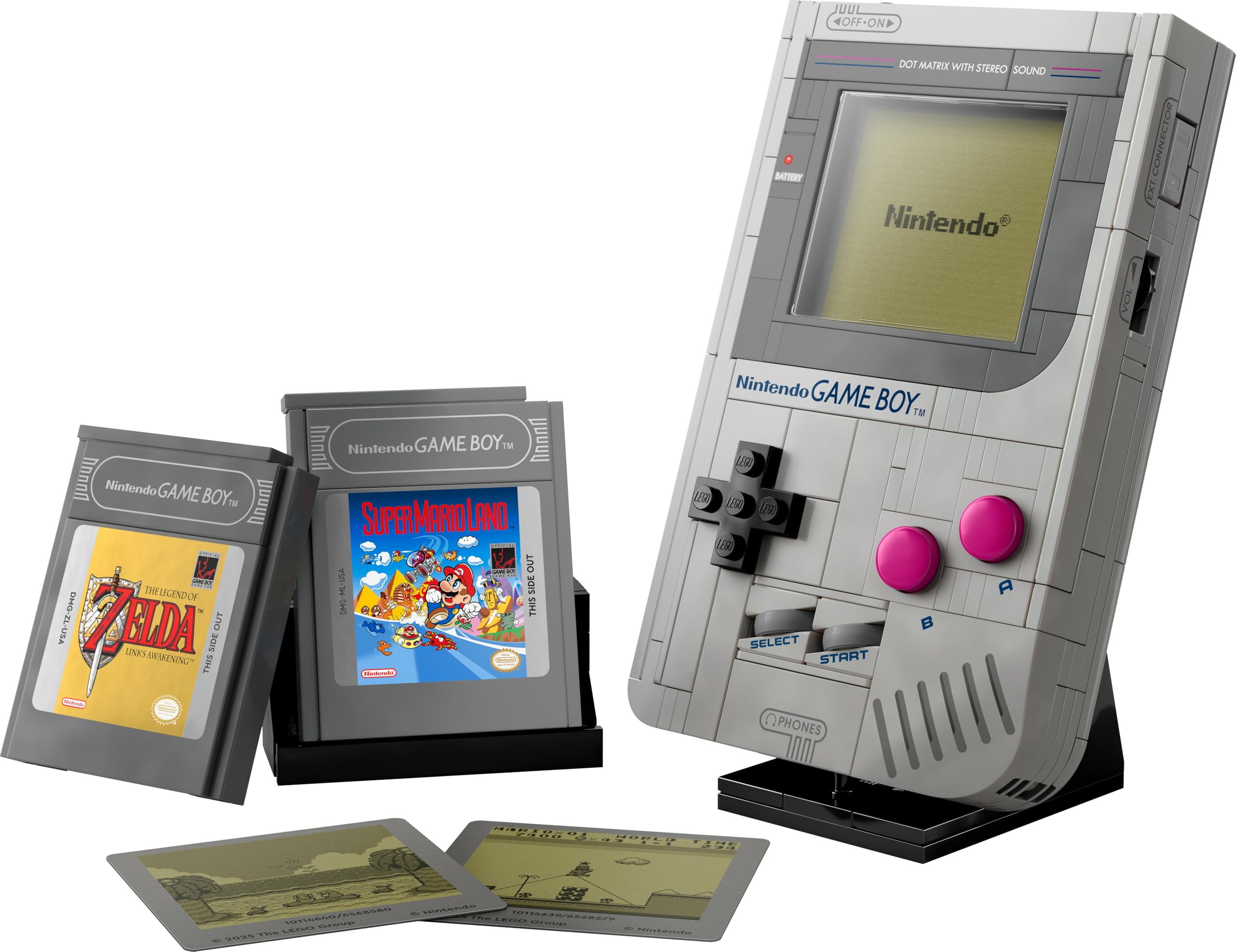 LEGO Super Mario Game Boy - Set de Construction pour Adulte - Maquette de Nintendo à Exposer avec 2 Cartouches Dont Zelda - Support Inclus - Idée de Cadeau Rétro pour Fête des Pères 72046
