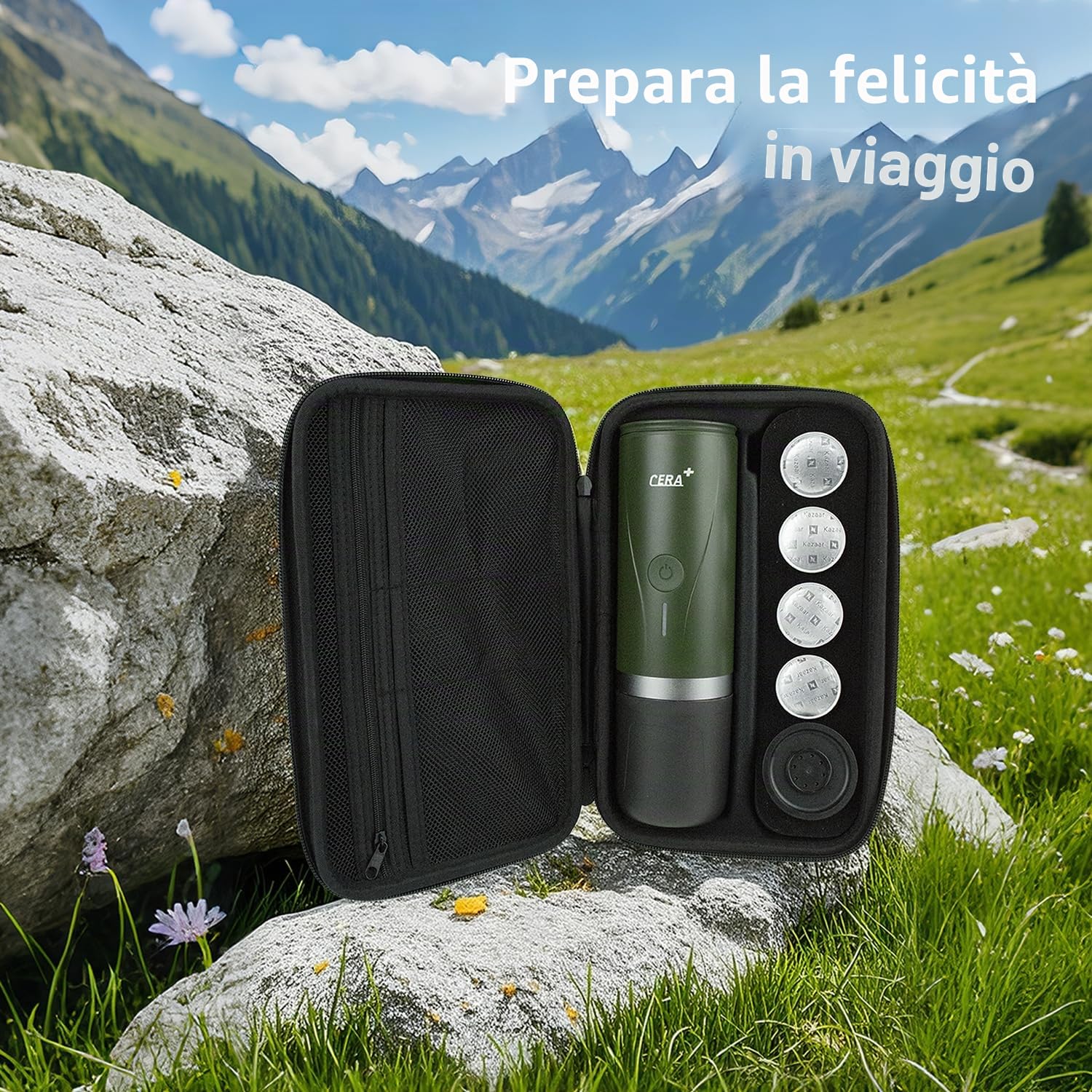 CERA+ Borsa da trasporto per macchina da caffè elettrica portatile, impermeabile, robusta, in EVA, con tracolla, adatta per viaggi, ufficio e campeggio.
