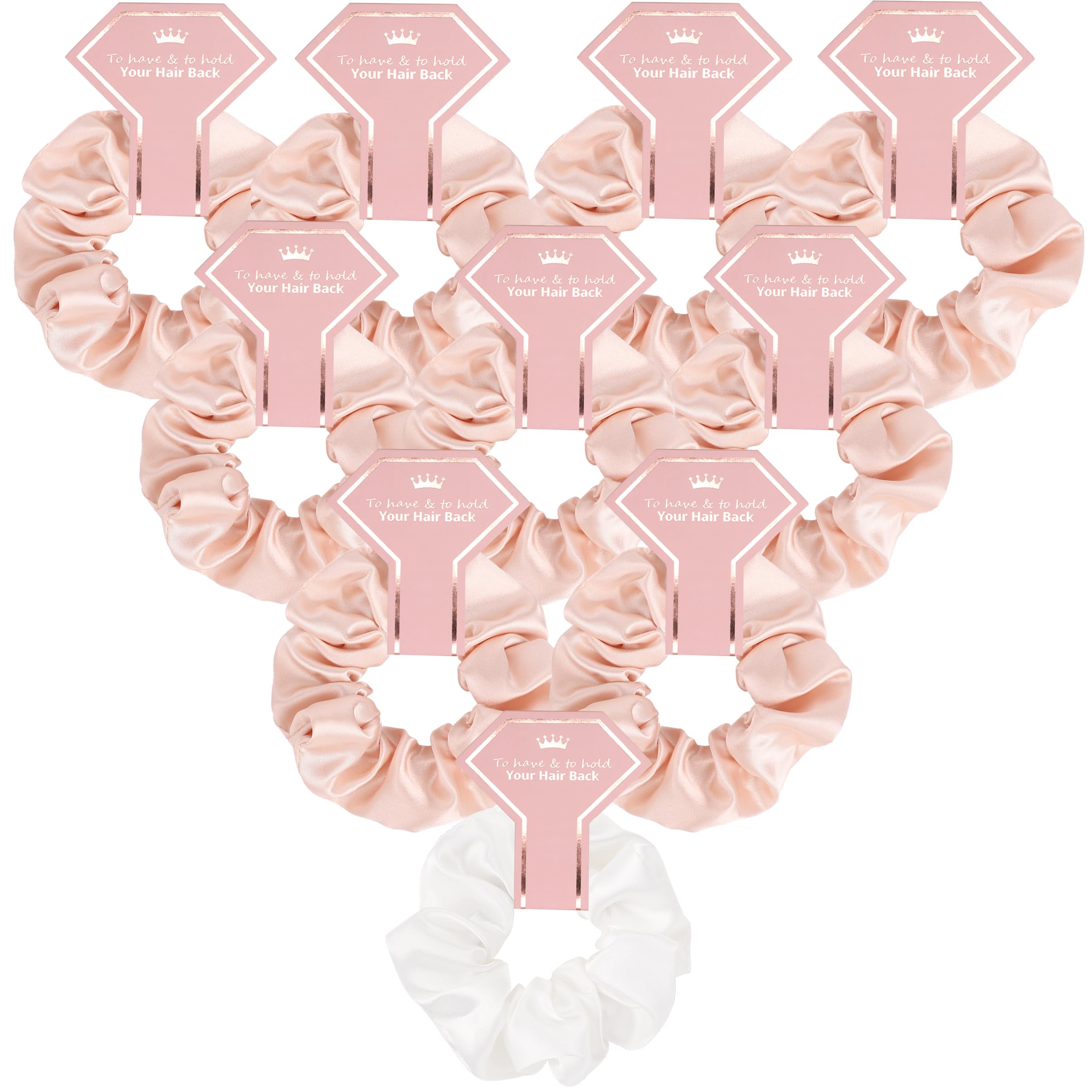Satin Bridesmaid Scrunchies Bridesmaid Proposal Gifts Set of 10 Bachelorette Hair Ties Scrunchies Bachelorette Party Favors for Bridal Wedding Parties