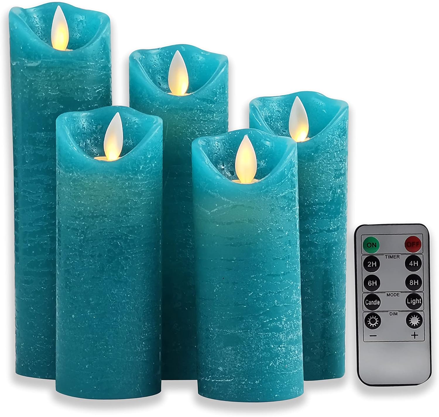 Teal Flameless Candles, Battery Operated LED Pillar Truquoise Flameless