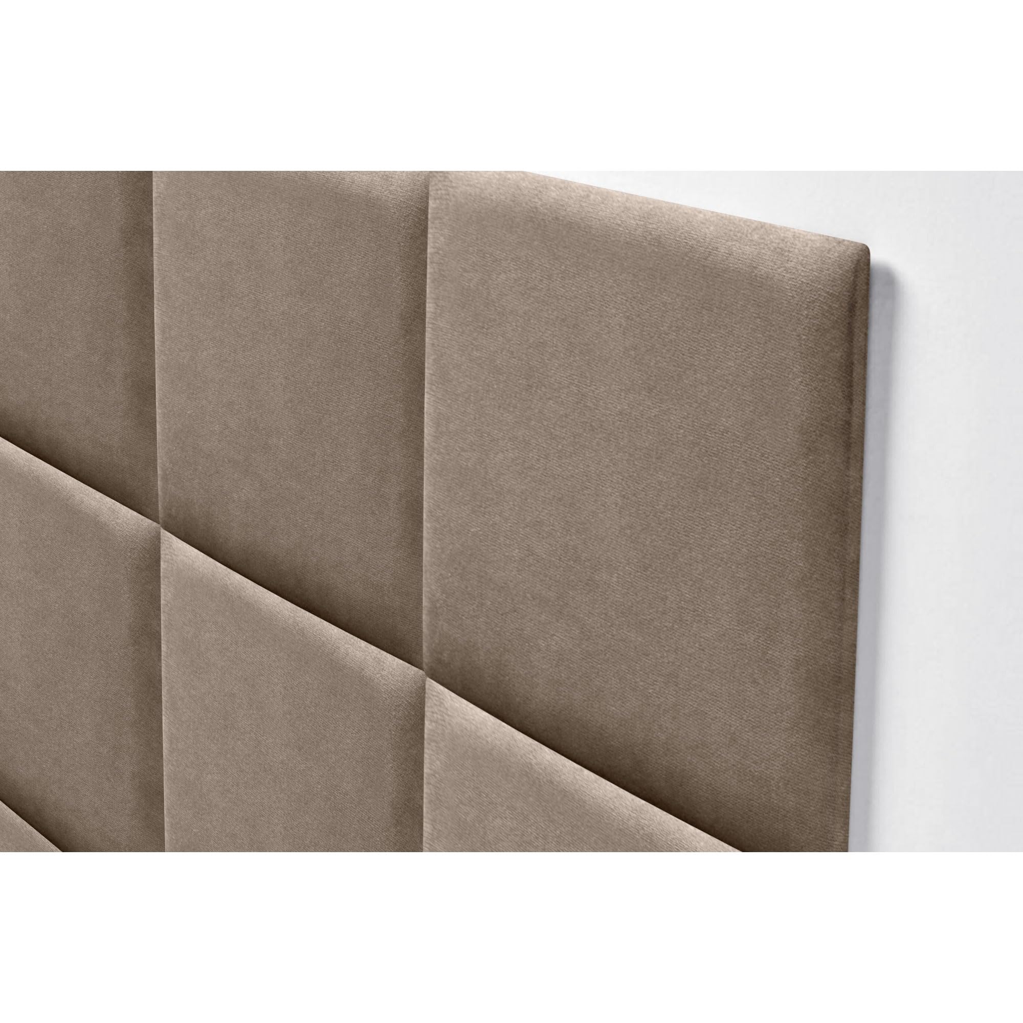 DHOME Cabecero Tapizado Compuesto de Paneles Autoadhesivos Intercambiables de Tela Aqualine Cama Lujo Dormitorio Acolchado (Tierra, 180cm)