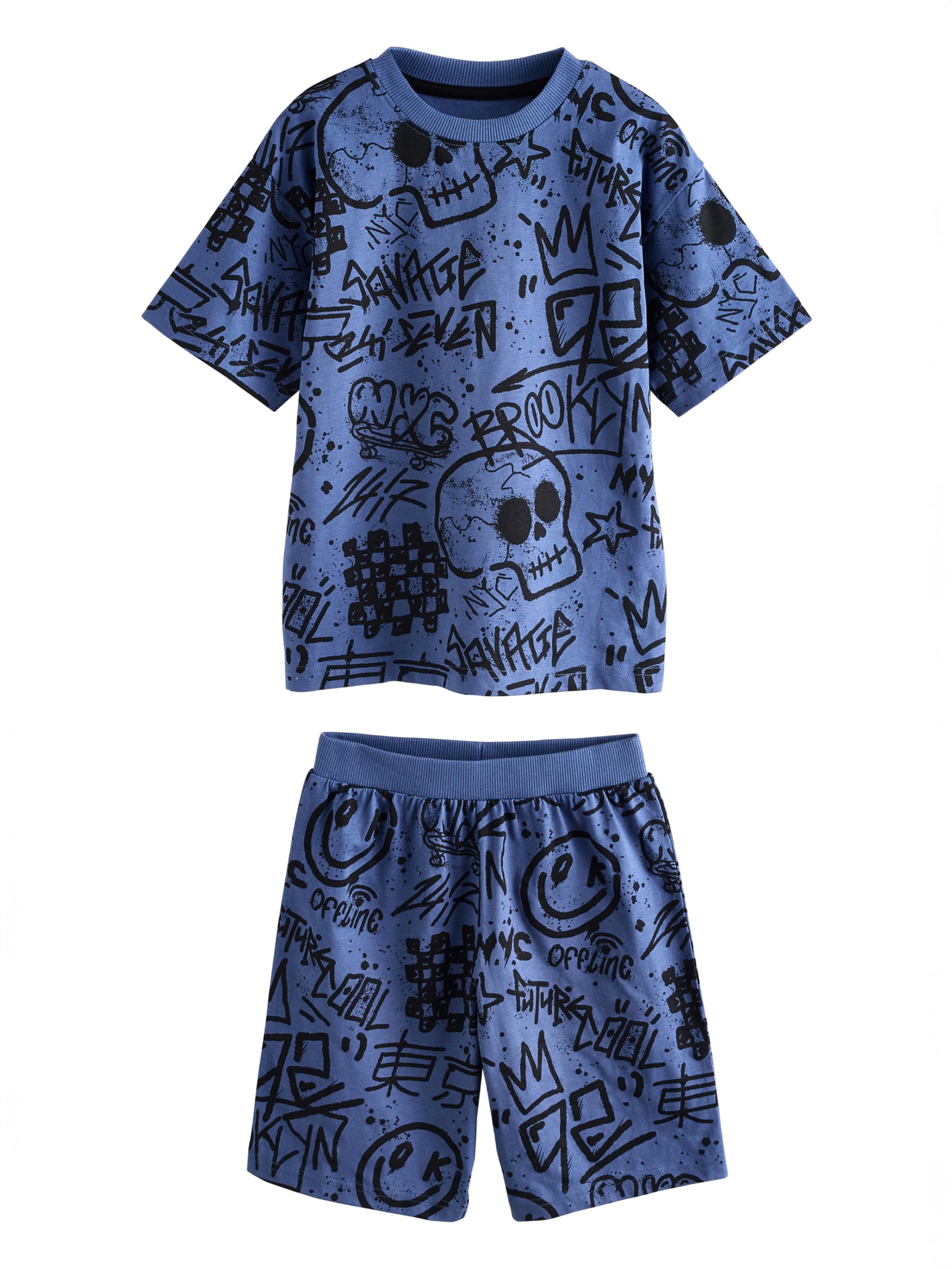 NEXT Garçon Pyjama Short 100% Coton, Lot de 3