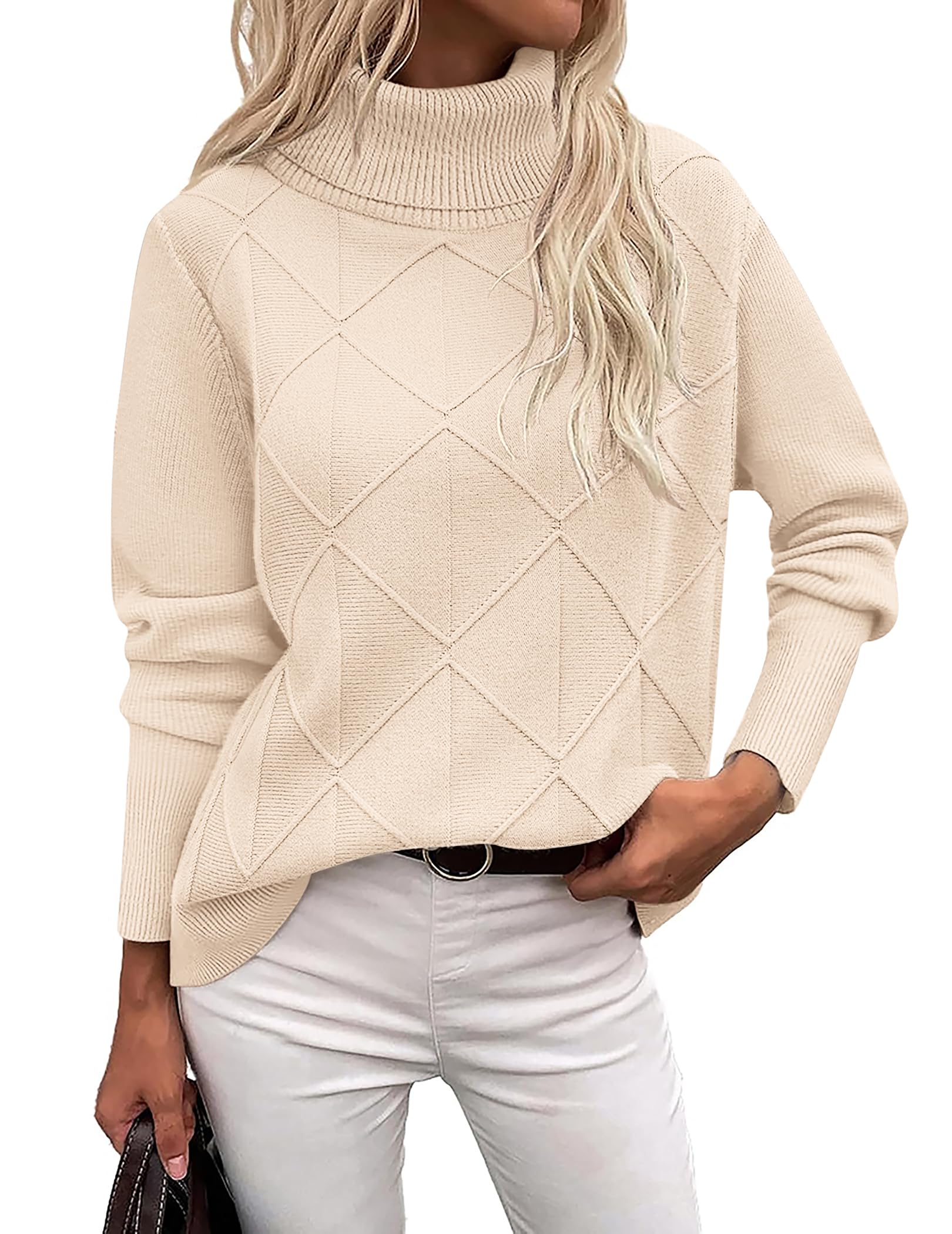 Zeagoo Chunky Knit Turtleneck Pullover