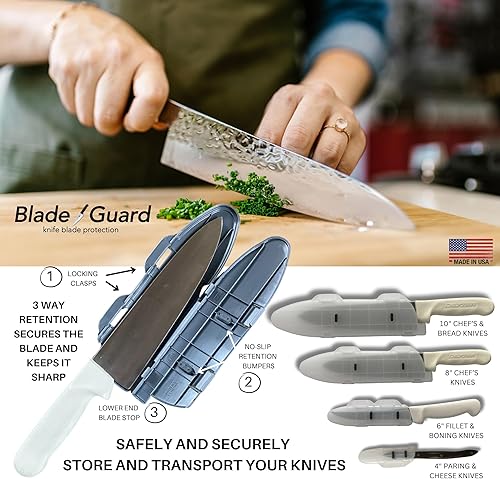 Miniatura 4 de Blade Guard - Funda protectora de hoja de cuchillo, funda de ajuste seguro para almacenamiento o transporte, cocinas de chef, viajes y uso al aire