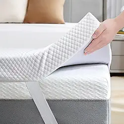 SINWEEK Colchão de espuma viscoelástica de gel de 7,5 cm, almofada ventilada de alta densidade para dor nas costas, cobertura de cama com capa macia removível, certificado CertiPUR-US