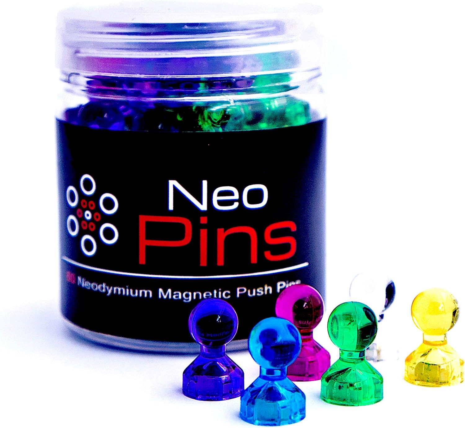 Push Pin for School, Home & Office 60 Strong Decorative Assorted Colours
