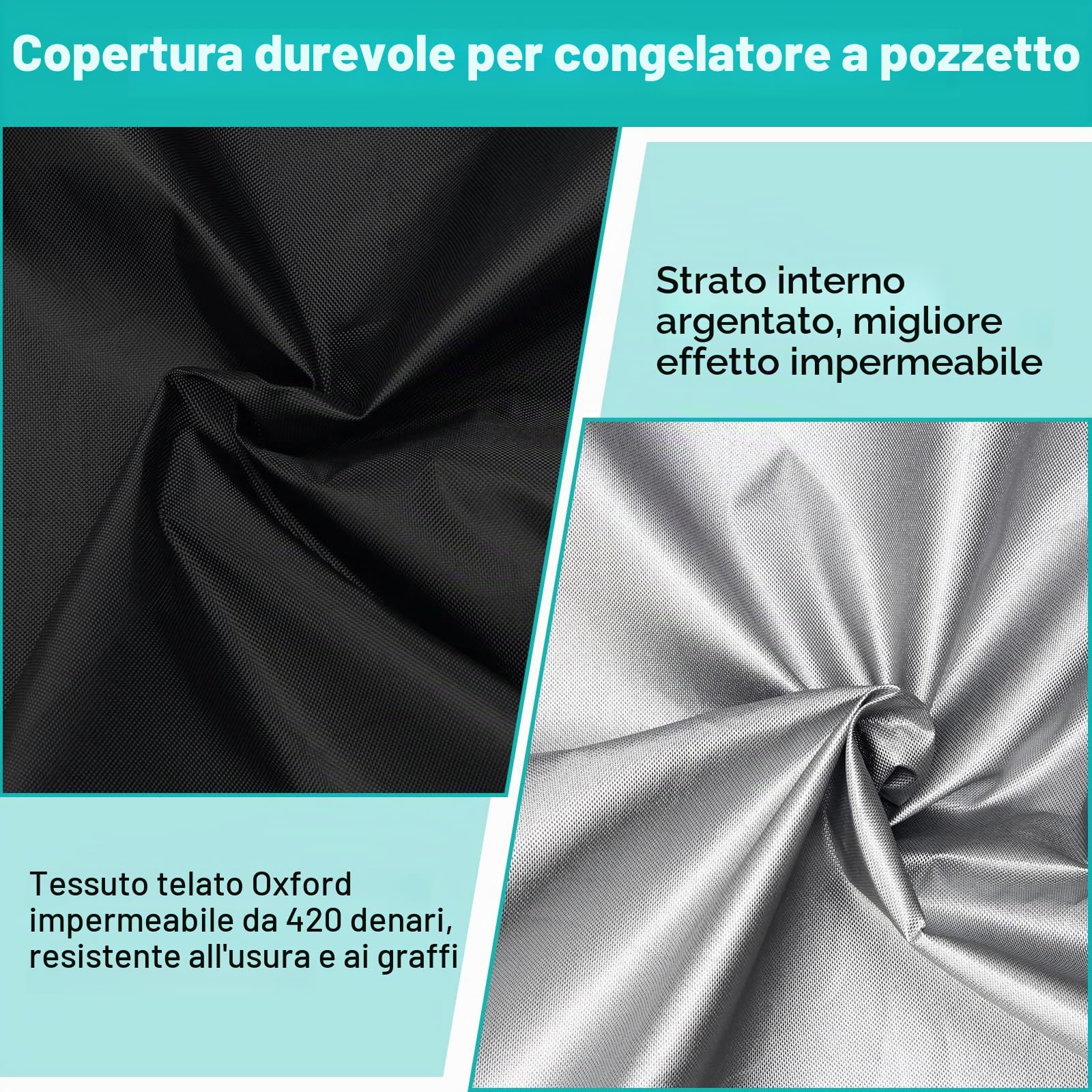 Luxiv - Copertura Impermeabile per Congelatore, 101 x 25 x 35 cm, Compatta, con Coperchio Superiore per Apertura e Tasca, Nero