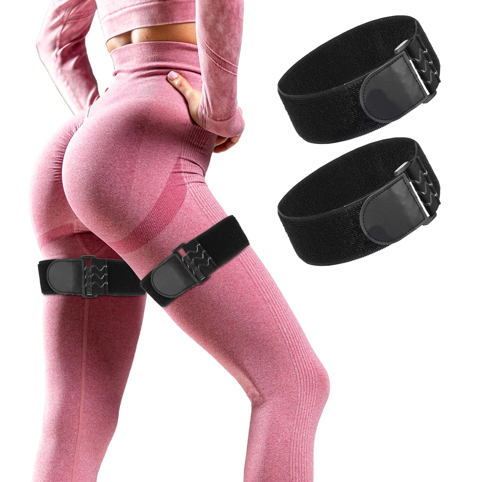 2 Pcs Blood Flow Restriction Bands for Women Occlusion Bands Adjustable Occlusion Resistance Bands Best Fabric Resistance Bands BFR Bundle Booty Bands for Legs Butt Hip Building Workouts Squat Thigh-image-5