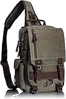 Leaper Retro Canvas Crossbody Sling Bag for Men Women - Vintage Messenger Shoulder Bag Fits 13" Laptop, Travel Satchel