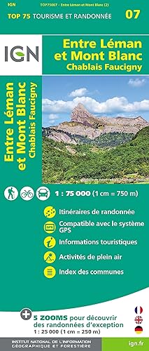 IGN Entre Léman Et Mont-Blanc - Carte topographique