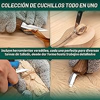 Vista 4 de BeaverCraft Kit de tallado de madera de lujo S18X - Juego de cuchillos para tallar madera - Juego de herramientas para tallar cucharas