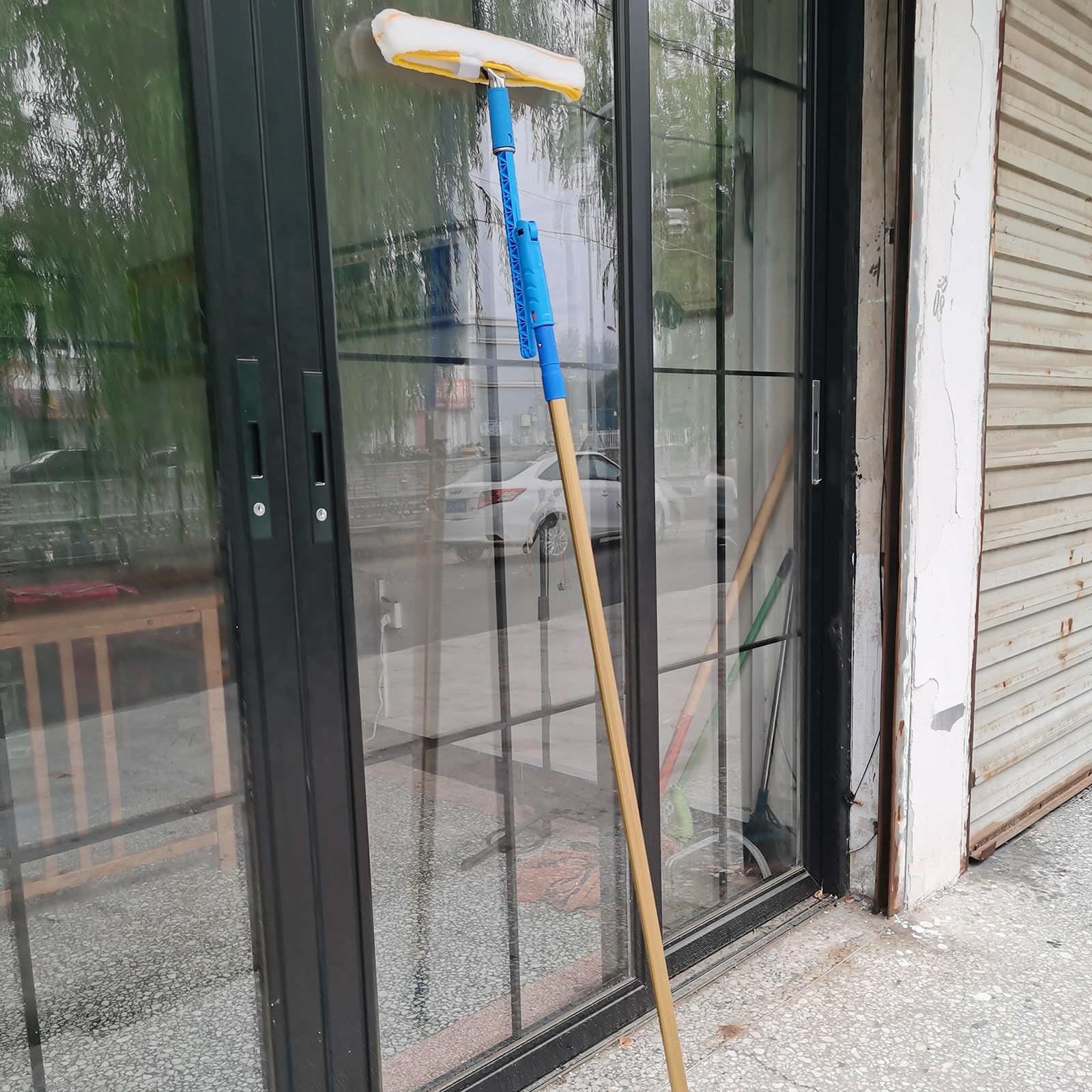 Limpiacristales Limpiador de Ventana Limpieza 4 5 7 8 9 12 M De Alto Alcance Kit De Limpieza De Ventanas, 2 Pisos Cristal Patio Puerta Limpiador Polo Mango Largo Y Goma Escobilla Goma, Solución Lavado