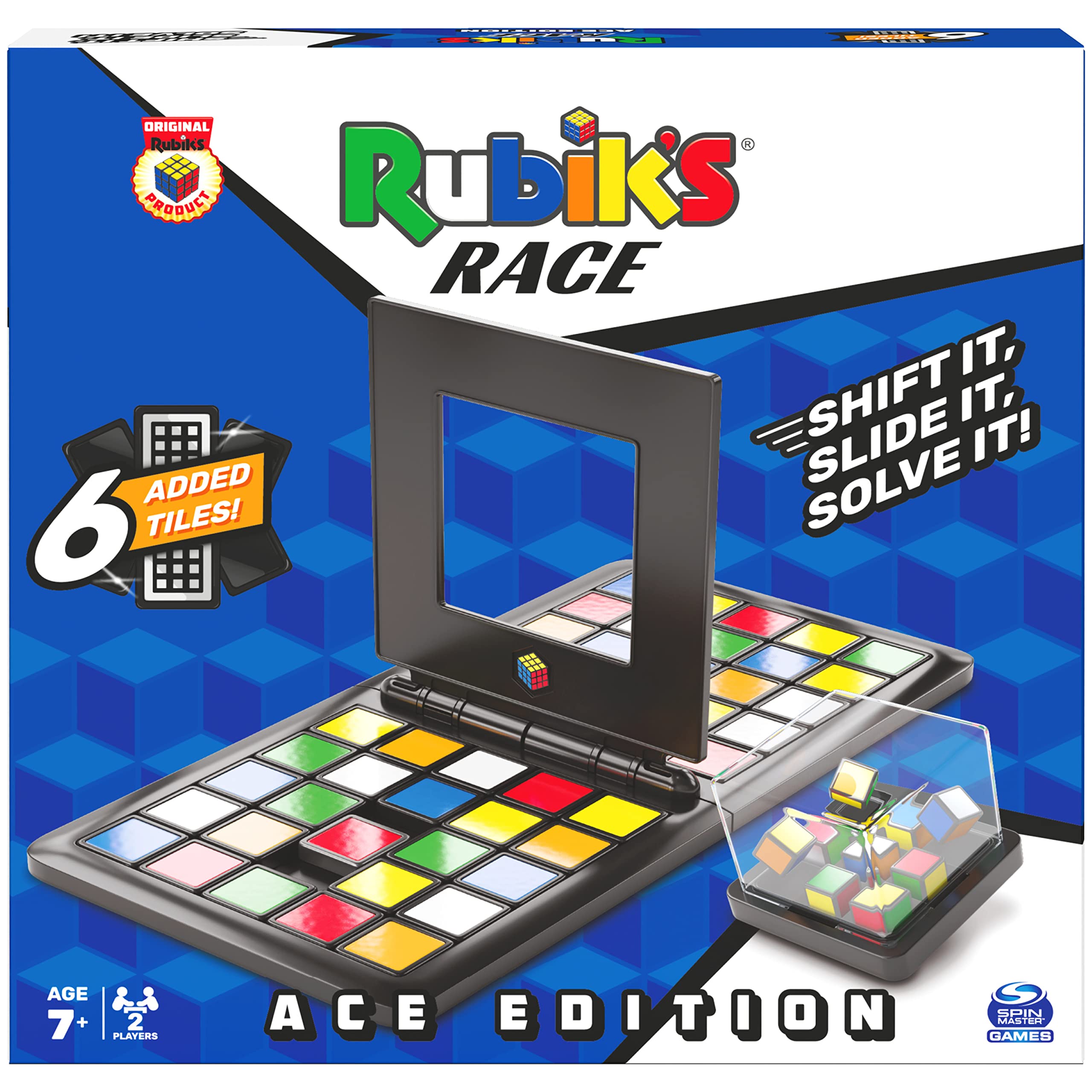 Rubik's Race, Ace Edition Classic Fast-Paced Puzzle Strategy Sequence Two Player Board Game, for Kids & Adults Ages 8 and up
