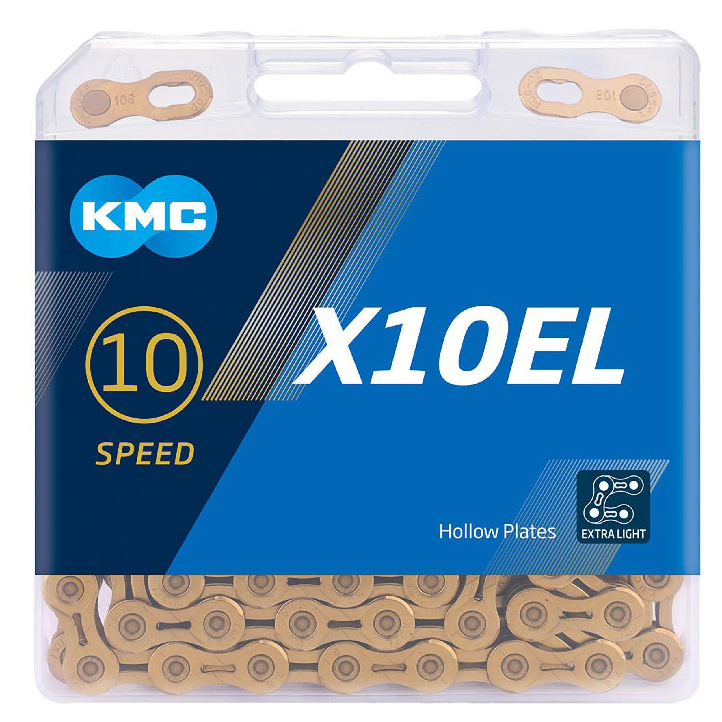 KMC X10el Chain, Catena Unisex Adulto, Gold, 1/2" x 11/128"