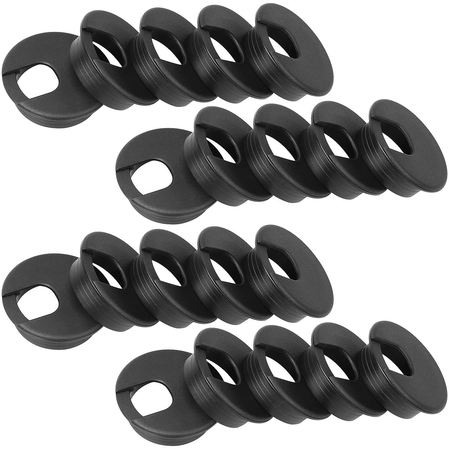 2" White Plastic Desk Grommet, HNBun 20 Pack Cable Wire Grommet Tidy Cable Hole Cover Organizers, Desk Cord Cable Hole Cover Grommet for Hide Office Desk Cords and Cables (50mm Mounting Hole Diameter)