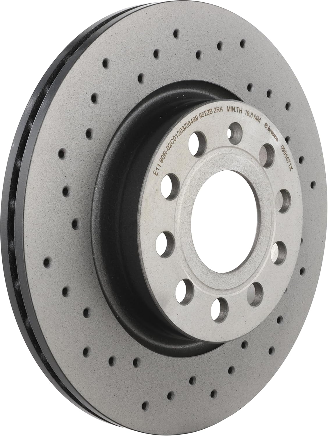 Brembo 09.9167.1X Xtra UV Coated vented drilled Front Brake Rotor AUDI/SEAT/SKODA/SKODA (SVW)/VW/VW (FAW) OE# 1K0615301AK