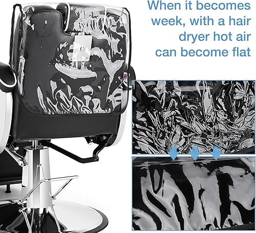 Miniatura 6 de Noverlife 3 fundas cuadradas para sillas de salón, 20 pulgadas, a prueba de agua y polvo, fundas de plástico transparente para sillas de spa,