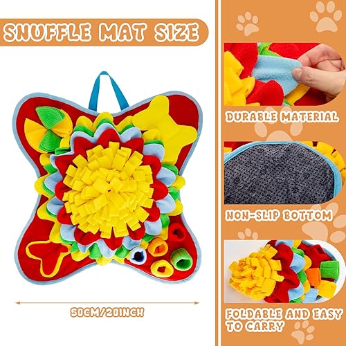 Miniatura 2 de Paquete de 2 alfombrillas de olfateo para mascotas para perros, tapete interactivo de alimentación para perros, tapete portátil para olfatear