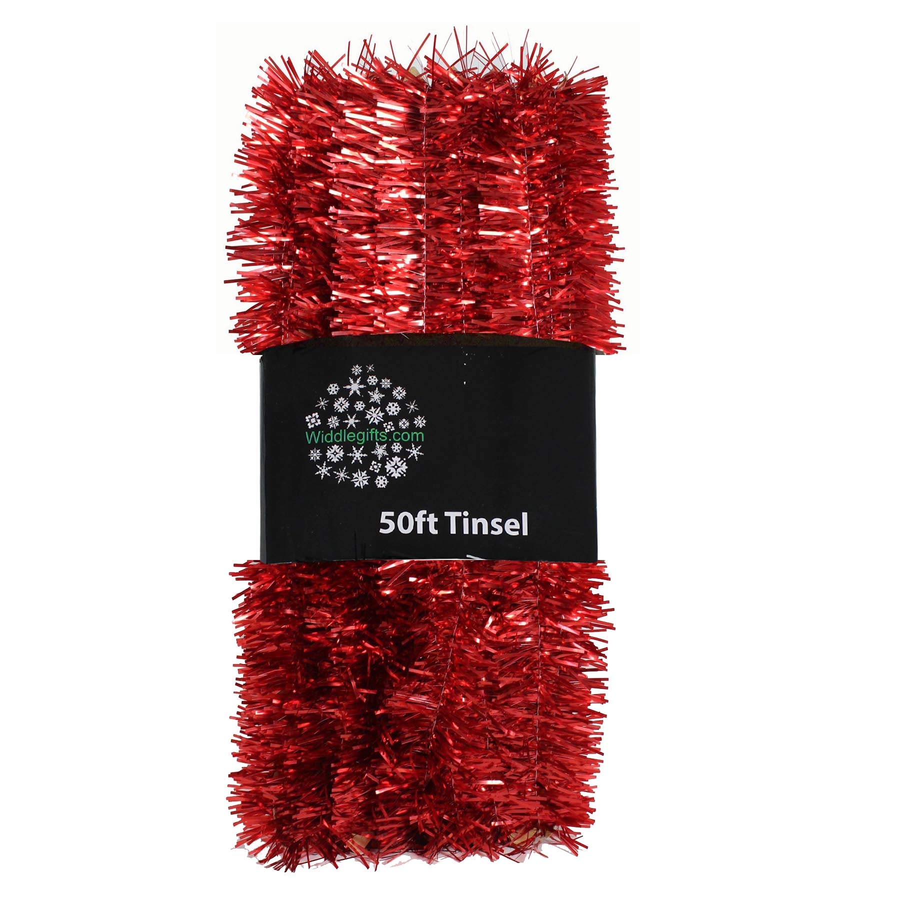Widdle Wonderland Red Christmas Tree 50Ft X 3Cm Tinsel Great Value
