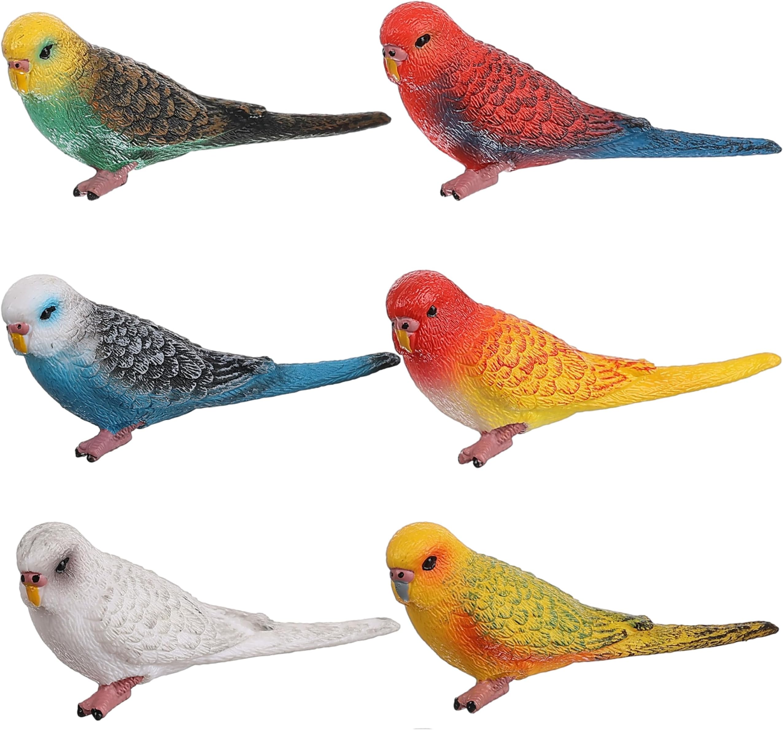 JOKFEICE Birds Figures - 6pcs Realistic ParrotToys Animal Figures Set - Simulated Plastic Animal Models Toys Kids Educational Toys for Boys and Girls