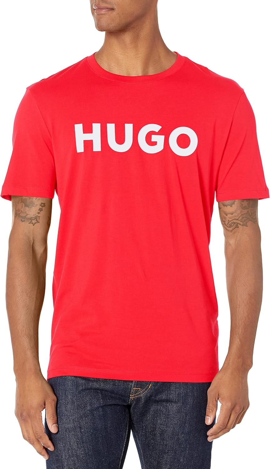 HUGO Mens Print Logo Short Sleeve T-Shirt