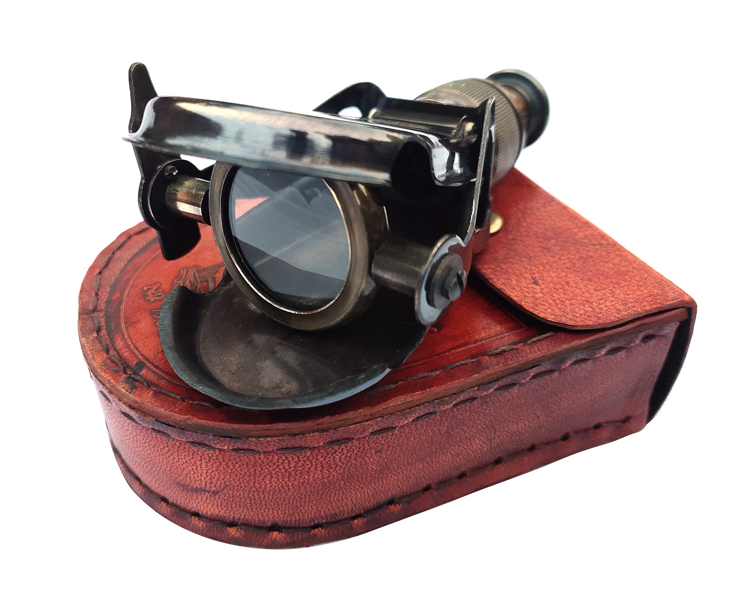 SIFAAT World Antique Nautical Brass R & J Beck Ltd. London-1857 Monocular with Protective Leather Case(Replica)