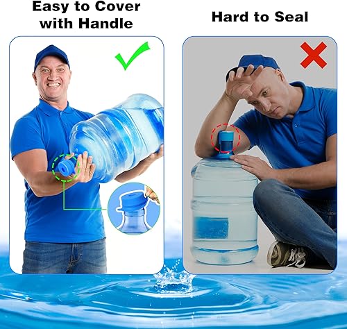 Miniatura 7 de U-Goforst 6 unidades Tapa para jarra de agua de 3 y 5 galones, cubierta de botella reutilizable de silicona de grado alimenticio de 2.165 in para