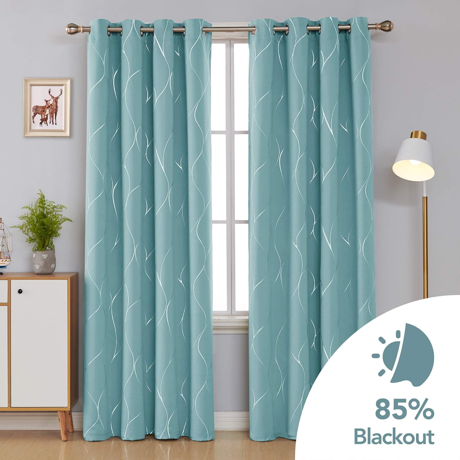 Deconovo Thermal Insulated Eyelet Blackout Curtains - Image 3