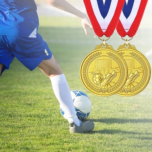 Miniatura 4 de Donrime 12 Pieces Soccer Medals for Kids, Gold Metals Awards Medal for Kids Sports Soccer Games, Soccer Party Favors, 2 Inches