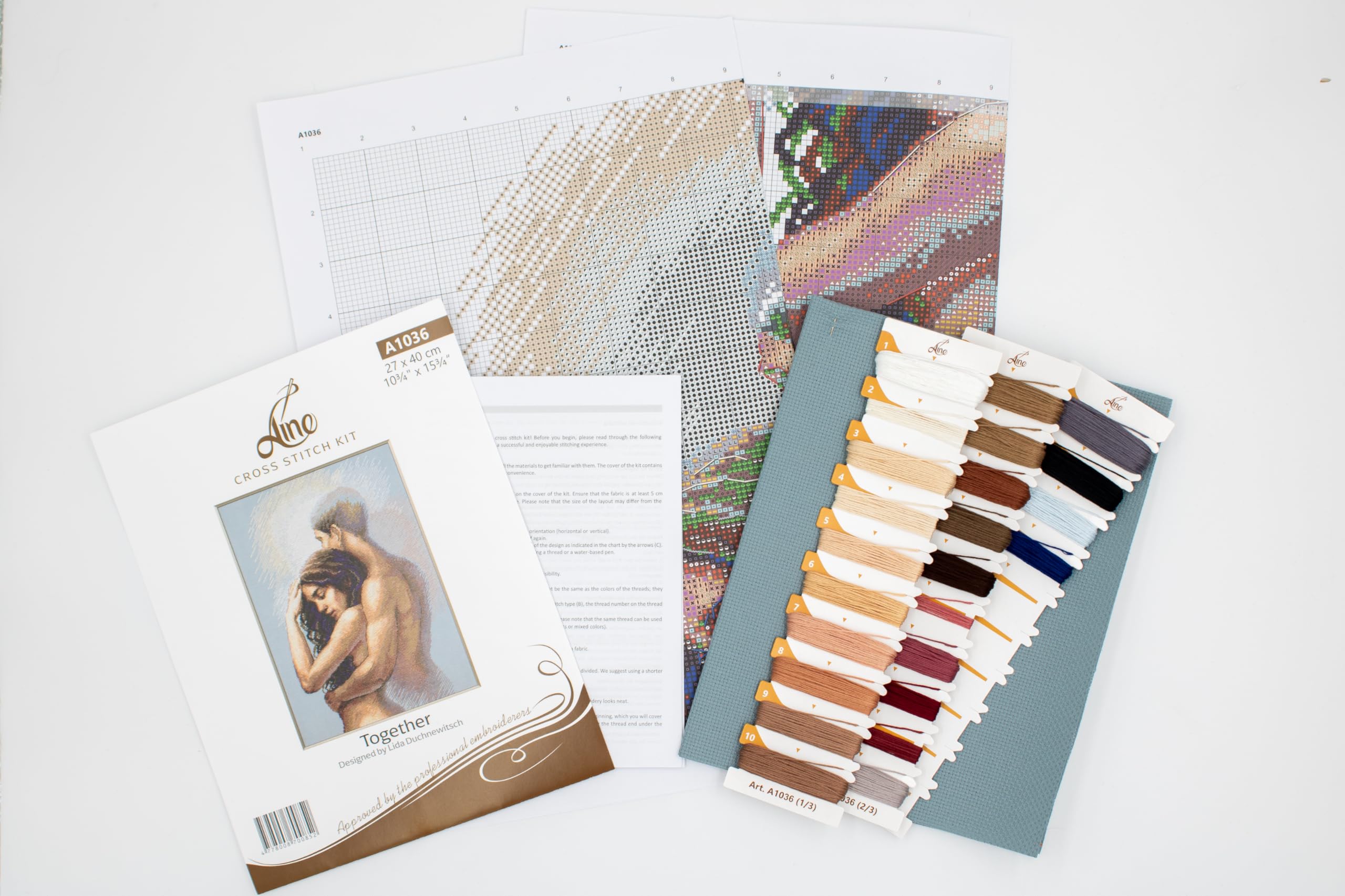 Aine - Insieme, A1036, Punto croce 27x40cm, Punto croce kit da ricamare, Disegni da ricamare, Embroidery kit, Kit ricamo punto croce